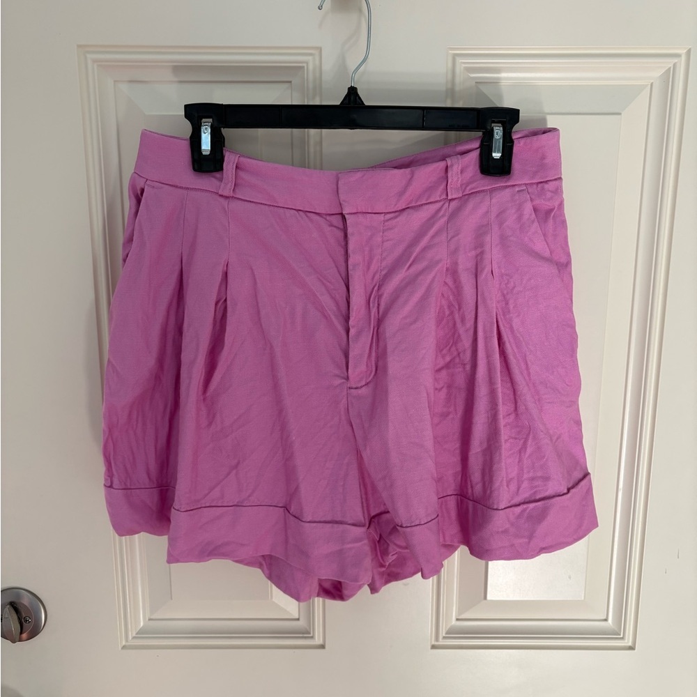 Anthropologie The Avery Pleated Trouser Shorts Cuffed Edition By Maeve Size 10 - Picture 2 of 8
